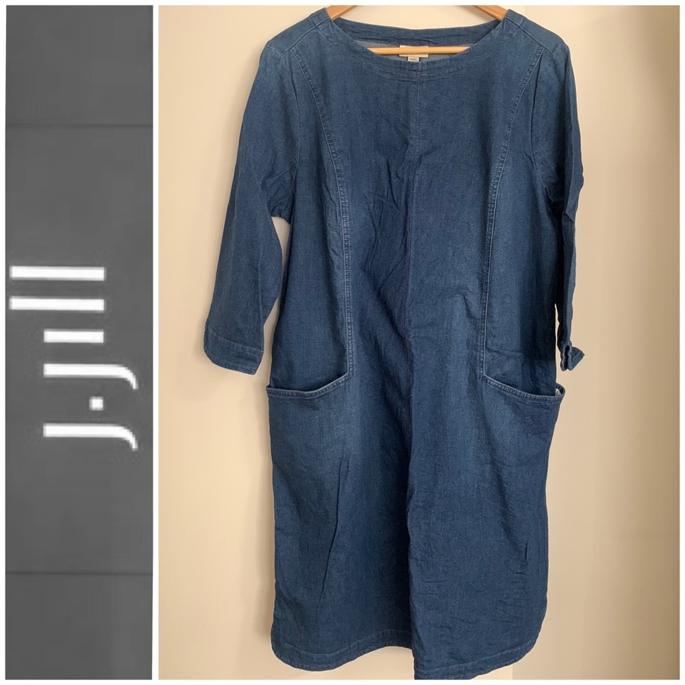 J.Jill Denim label shift dress, size L, like new/never worn, pockets!